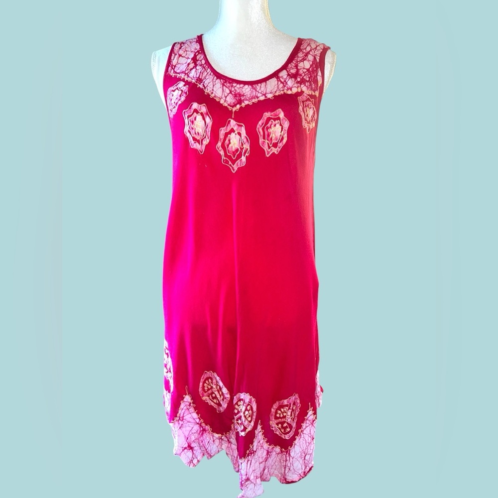 Boho Embroidered Sleeveless Dress – One Size – Rainbow Brand – Made in India - Picture 8 of 8